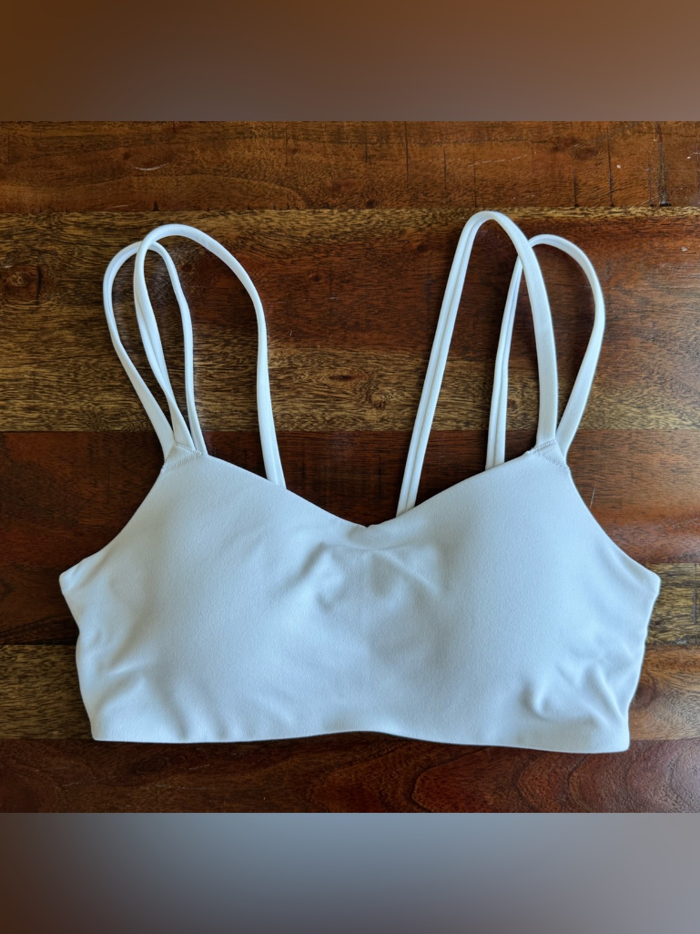 Nike White Zenvy Strappy Sports Bra